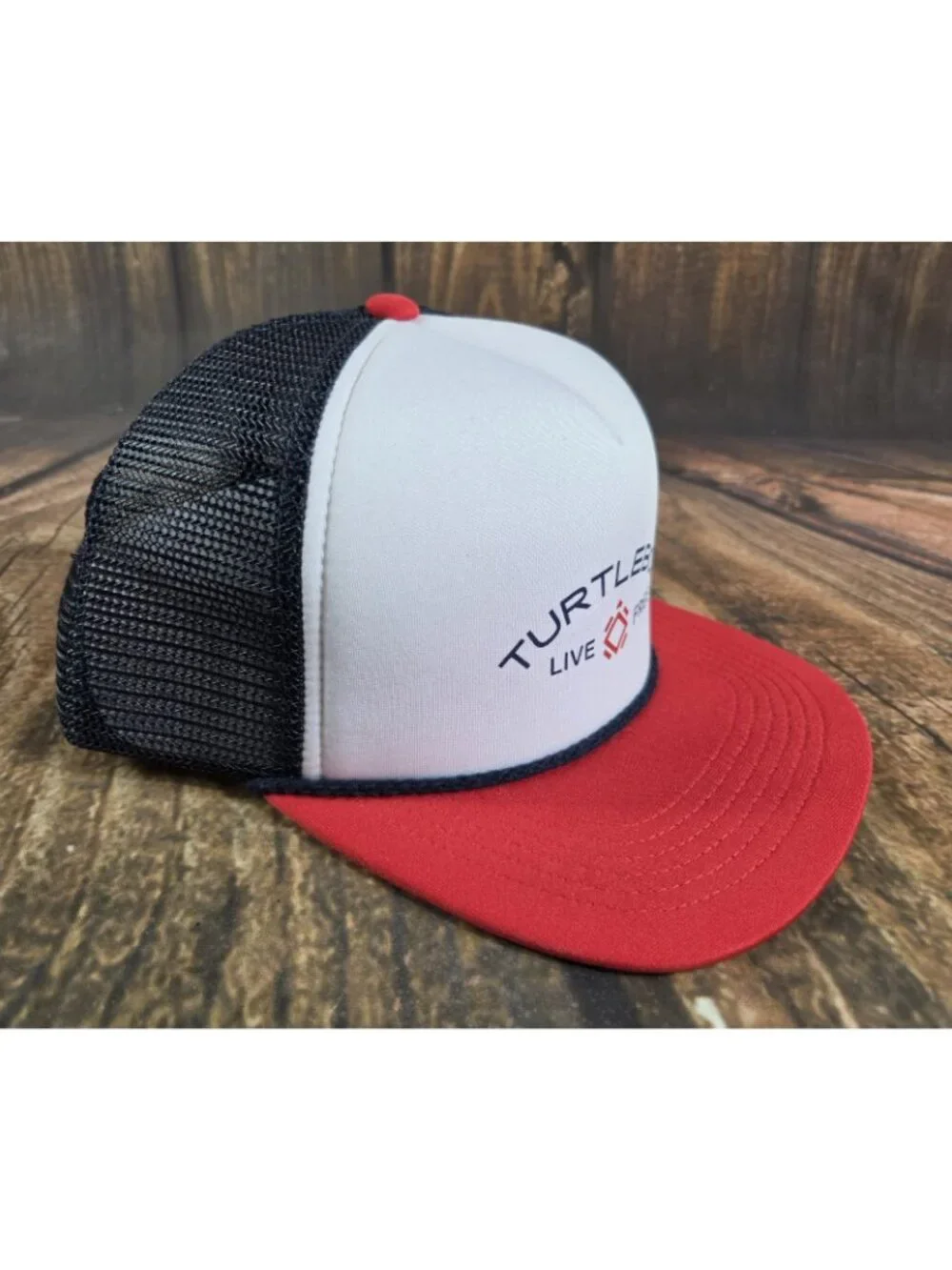 Turtlebox Red White Blue Trucker Hat Cap One Size Adjustable Mesh Back Live Free